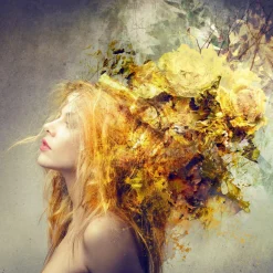 Acrylglasbild GOLDSCHOPF BLUME