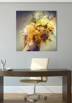 Acrylglasbild GOLDSCHOPF BLUME