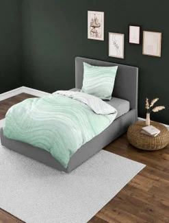 Bettwäsche Seersucker grün