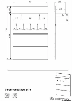 Garderobenpaneel HARPER GENT