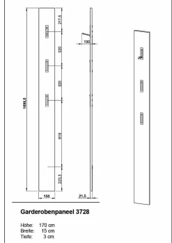 Garderobenpaneel UTAH