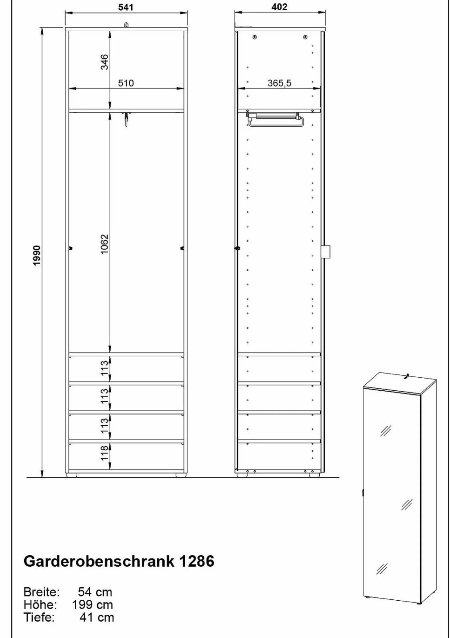 Garderobenschrank SAVONA