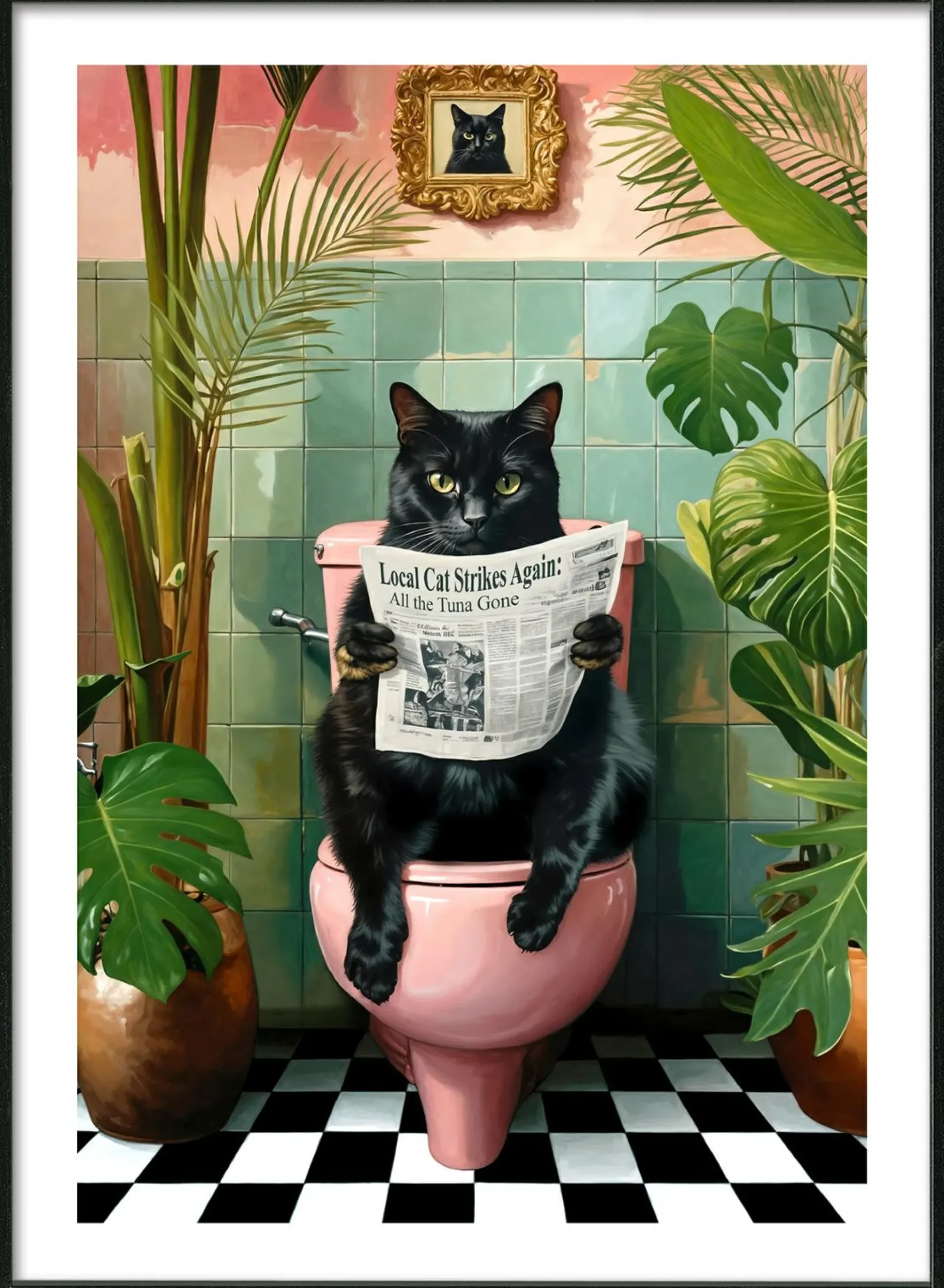 Gerahmtes Bild LUSTIGE KATZE