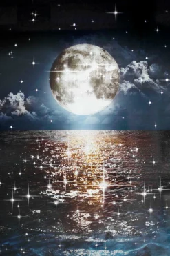 Glasbild GLITZER MOND