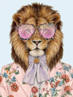Glasbild LION WITH GLASSES I