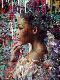 Glasbild SCHÖNE IM FARBENREGEN