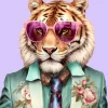 Glasbild TIGER WITH GLASSES