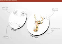 Glasbild WATERCOLOURED DEER