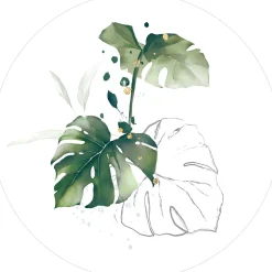 Glasbild WATERCOLOURED PALM