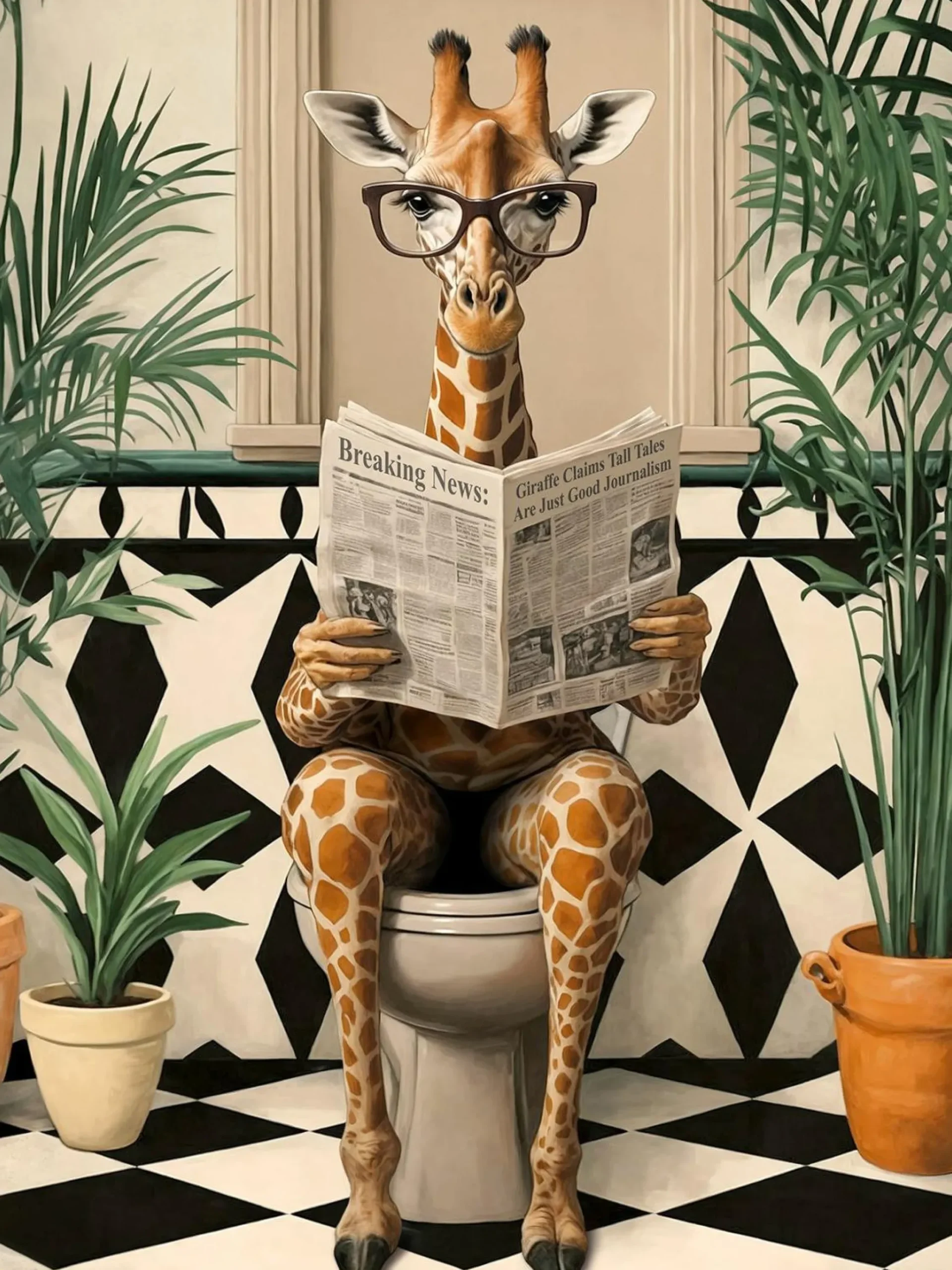 Keilrahmenbild LUSTIGE GIRAFFE