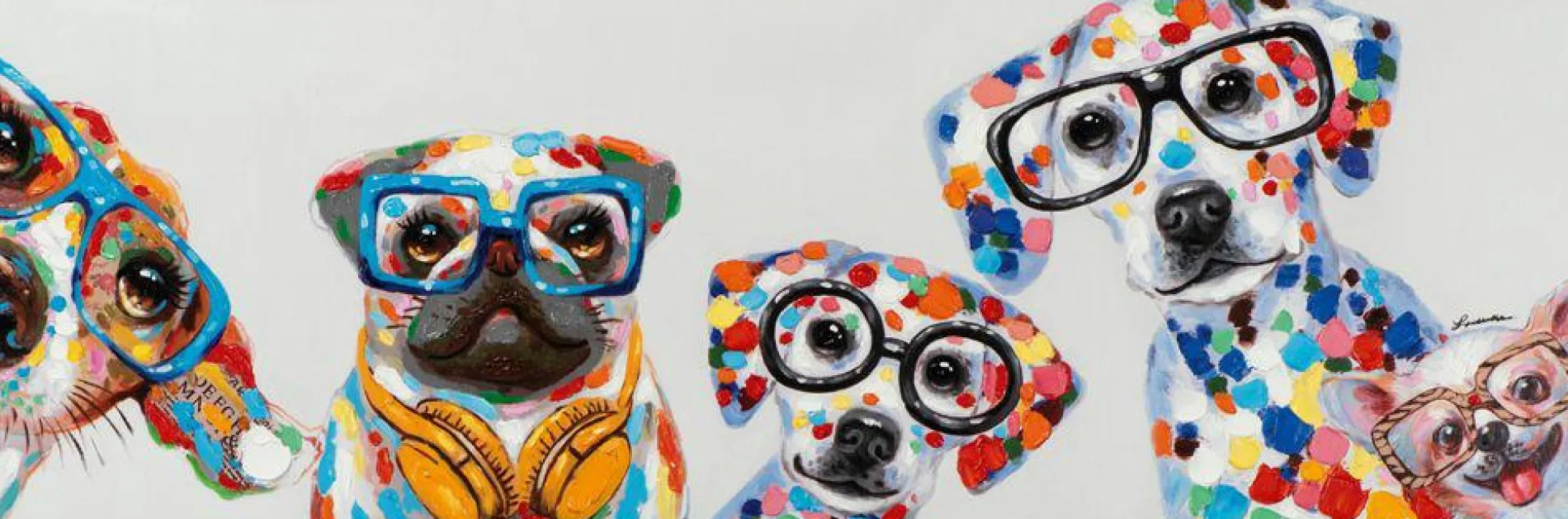 Keilrahmenbild SÜßE HUNDEBANDE