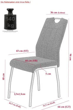 Polsterstuhl ELIF III 2er Set