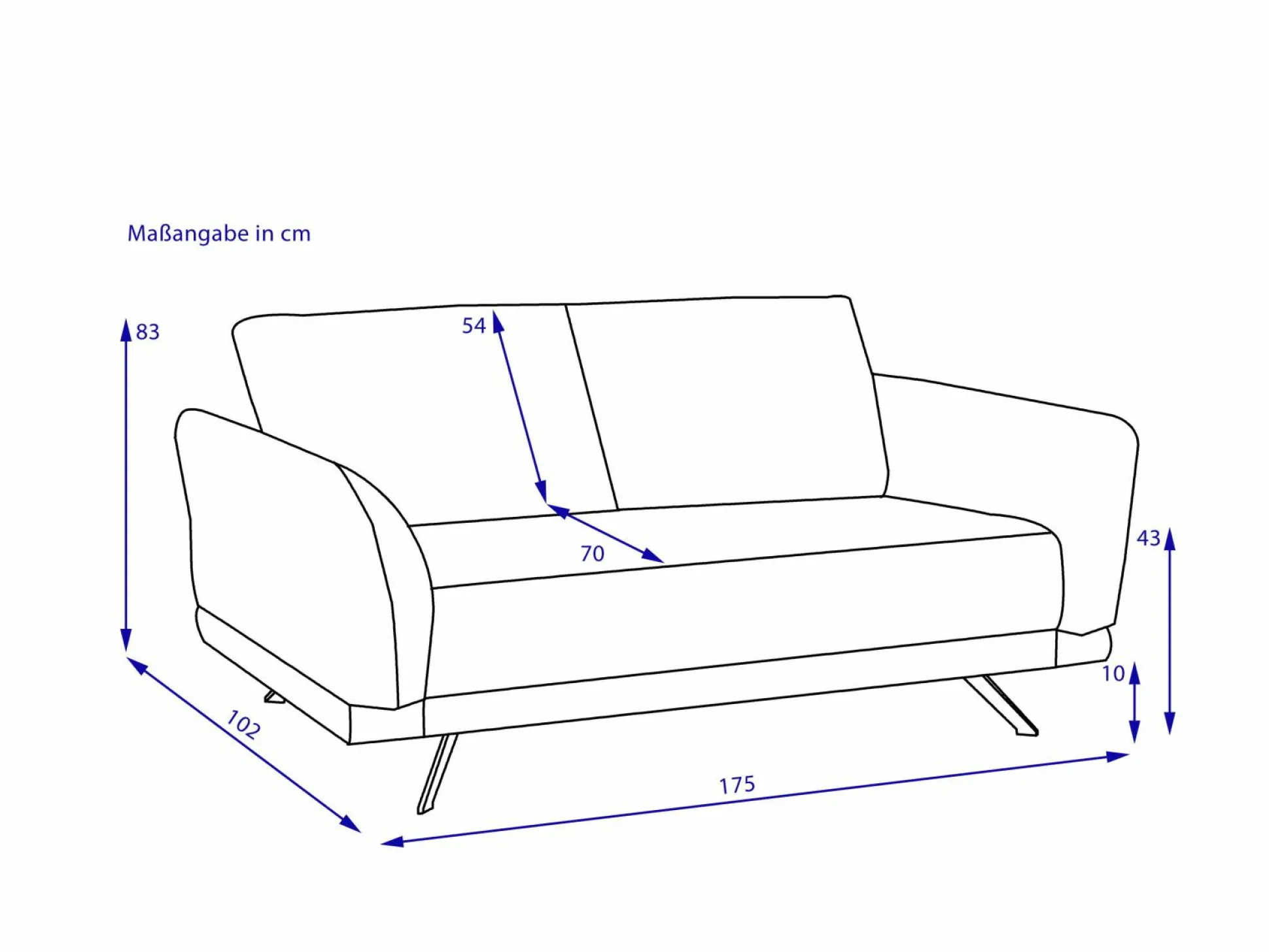 Sofa SYSTEMPOLSTER 2,5 Sitzer MAXINE