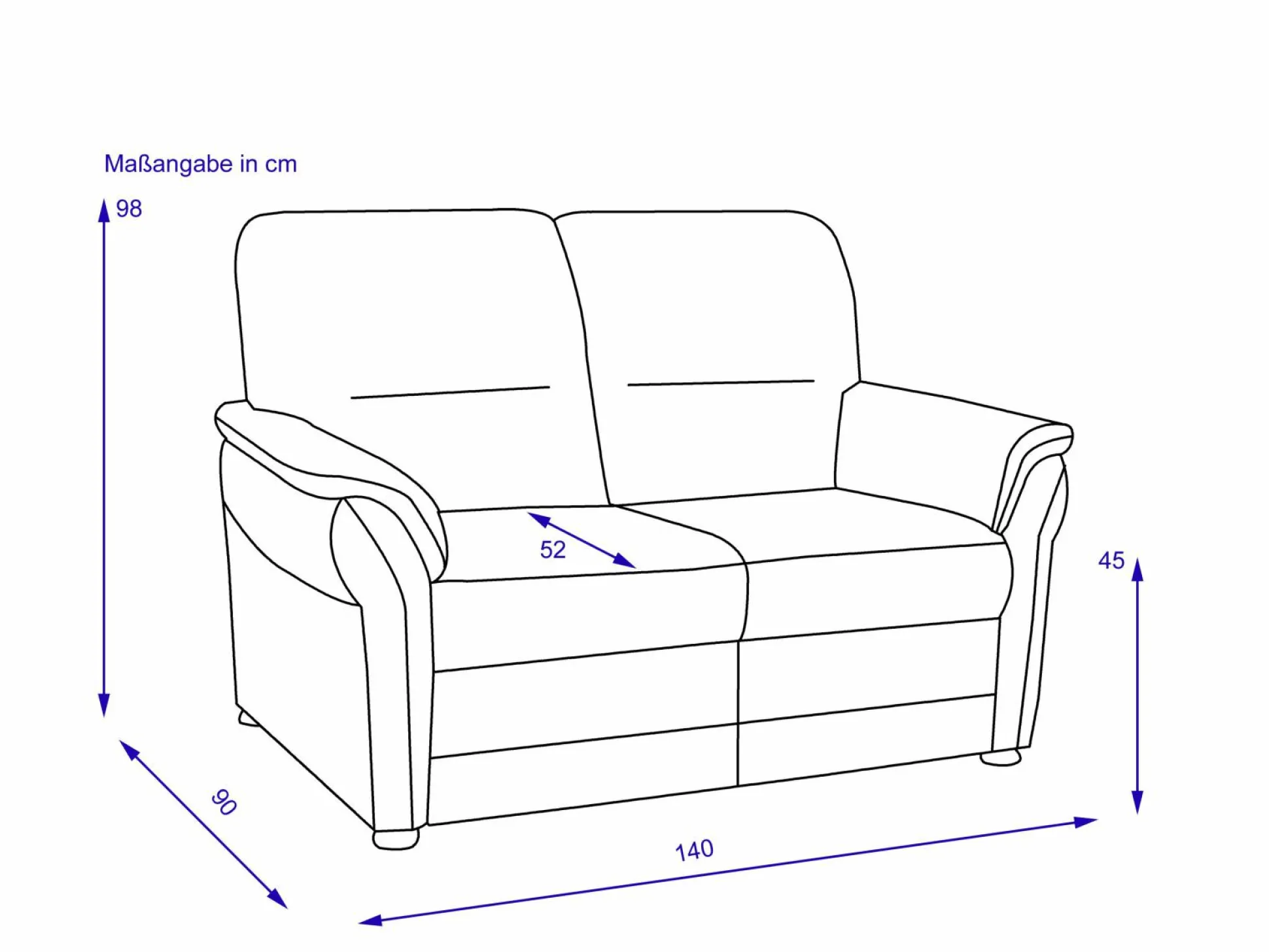 Sofa SYSTEMPOLSTER 2 Sitzer PIERRE