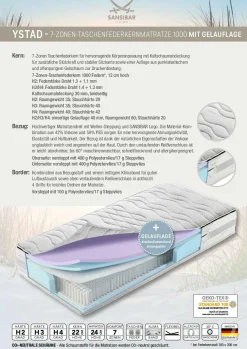 Taschenfederkernmatratze SANSIBAR YSTAD