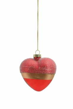 Weihnachtskugel Herz GOLDEN STRIPE