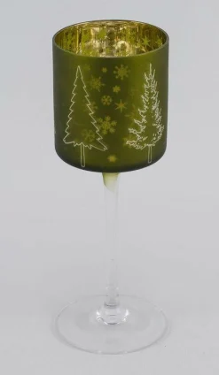 Windlicht Tanne/Schneeflocke